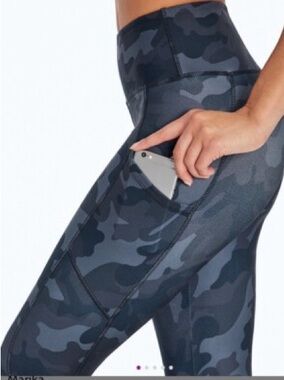 Marika Black Camo High Rise Pocket Leggings Size Medium